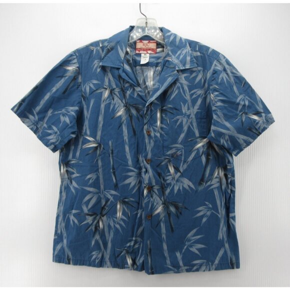 VINTAGE RJC Shirt Medium Hawaiian Button Up Bamboo Floral Tropical * - Picture 1 of 10